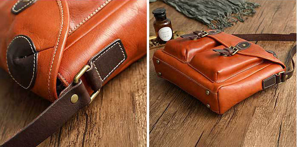 DEEPKEE original nubuck handmade full-grain genuine leather cowhide bag Handmade Vegetable Tanned Leather Cowhide Bag Crossbody #32043