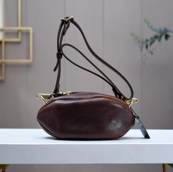 DEEPKEE original nubuck handmade full-grain genuine leather cowhide bag Fashionable Handmade Leather Chest Bag Sling Bag Sling Pack #604272