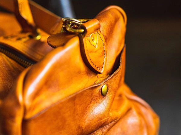 DEEPKEE original nubuck handmade full-grain genuine leather cowhide bag Weekender Bag LB6759