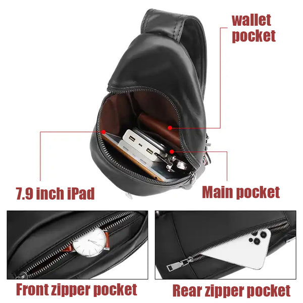 DEEPKEE original nubuck handmade full-grain genuine leather cowhide bag Deepkee Handcraft Cowhide Crossbody Sling Diagonal Bag #4022