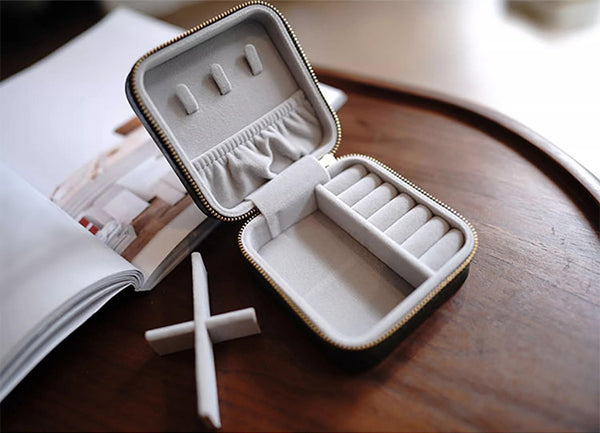 DEEPKEE original nubuck handmade full-grain genuine leather cowhide bag Refined Mini Jewelry Box #D11796