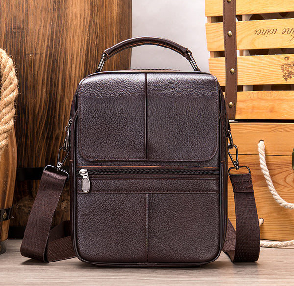 DEEPKEE original nubuck handmade full-grain genuine leather cowhide bag Deepkee Handcraft Cowhide Crossbody Side Bag #6037