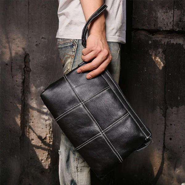 DEEPKEE original nubuck handmade full-grain genuine leather cowhide bag DEEPKEEE HANDMADE | Cecil Wrist Clutches Bag No.1088