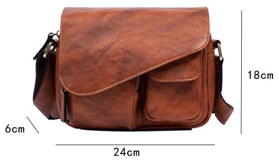 DEEPKEE original nubuck handmade full-grain genuine leather cowhide bag The DEEPKEE Flap Messenger Bag #5130