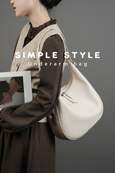 DEEPKEE original nubuck handmade full-grain genuine leather cowhide bag Handmade Leather Simple Style Underarm Bag #2782