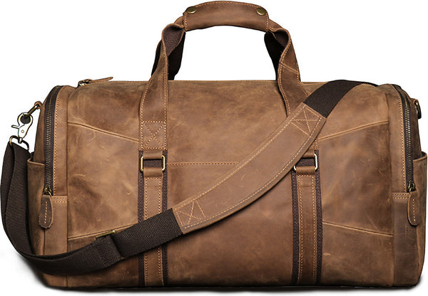 DEEPKEE original nubuck handmade full-grain genuine leather cowhide bag DEEPKEE LEATHER | Craig Retro Luggage Bag No.1219_2