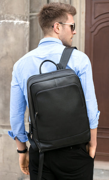 DEEPKEE original nubuck handmade full-grain genuine leather cowhide bag Brush Off Vegetable Tanned Full-grain Leather Backpack #8110