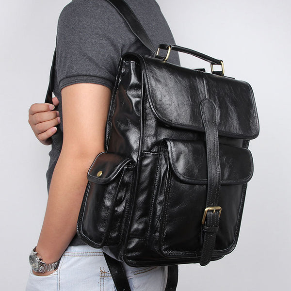 DEEPKEE original nubuck handmade full-grain genuine leather cowhide bag The Mahi Leather Backpack #7283