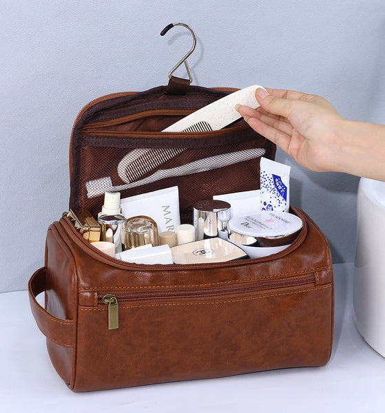 DEEPKEE original nubuck handmade full-grain genuine leather cowhide bag The PU Toiletry Bag #4013