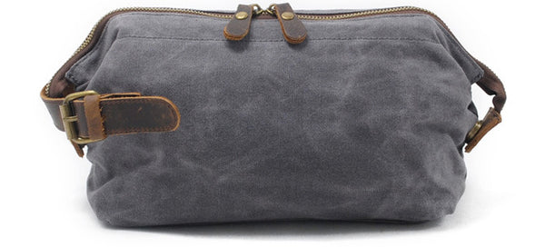 DEEPKEE original nubuck handmade full-grain genuine leather cowhide bag DEEPKEE Waxed Canvas Leather Waterproof Wash Bag #9161