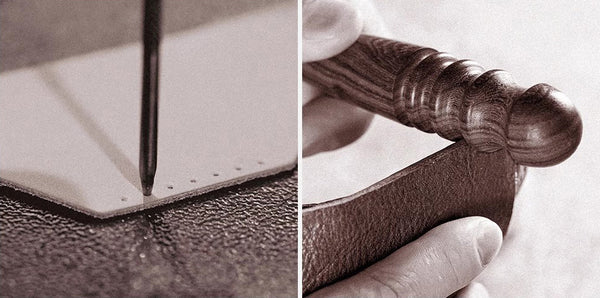 DEEPKEE original nubuck handmade full-grain genuine leather cowhide bag DIY Leather Wallet - Handmade Material Kit No.DC005