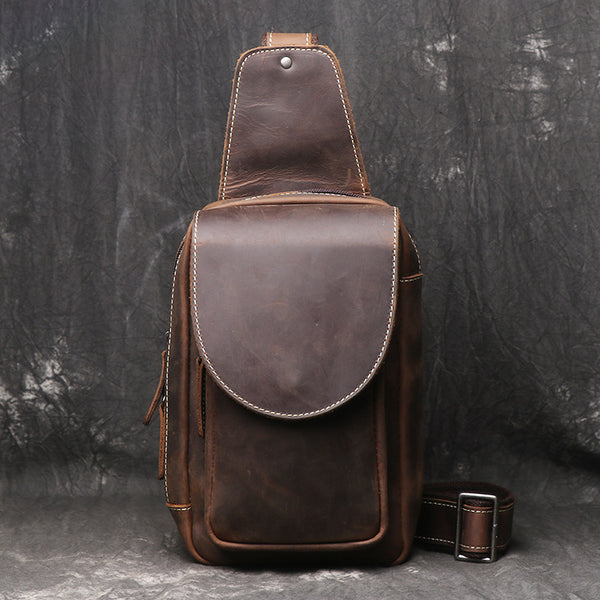 DEEPKEE original nubuck handmade full-grain genuine leather cowhide bag Bobby Leather Crossbody Bag No.J071