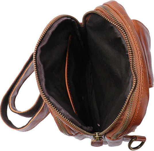 DEEPKEE original nubuck handmade full-grain genuine leather cowhide bag Winston Hand-scratch Crossbody Sling Bags No.30295