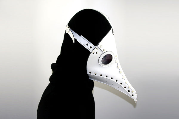 DEEPKEE original nubuck handmade full-grain genuine leather cowhide bag Fancy Plague Doctor Mask Birds Mouth Long Nose Dress Up #HG083