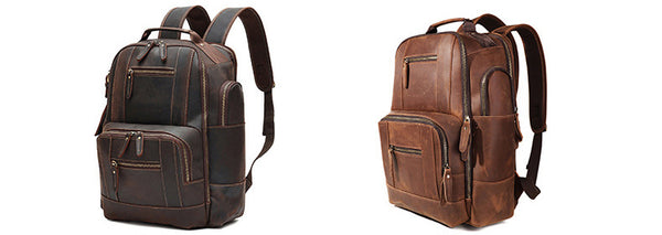 DEEPKEE original nubuck handmade full-grain genuine leather cowhide bag The Standard 15.6” Backpack #6597