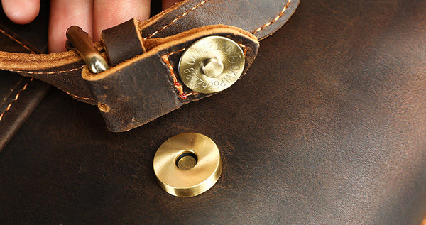 DEEPKEE original nubuck handmade full-grain genuine leather cowhide bag The Borsone Duffel Bag #1125