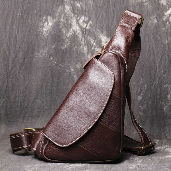 DEEPKEE original nubuck handmade full-grain genuine leather cowhide bag Handmade sling bag No.30036