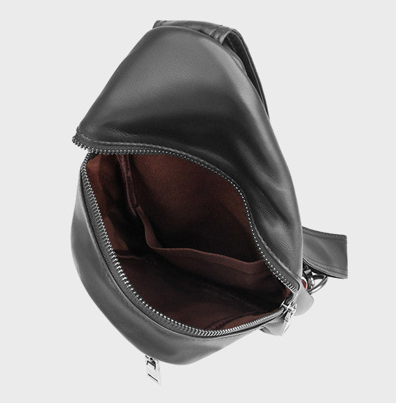 DEEPKEE original nubuck handmade full-grain genuine leather cowhide bag Deepkee Handcraft Cowhide Crossbody Sling Diagonal Bag #4022