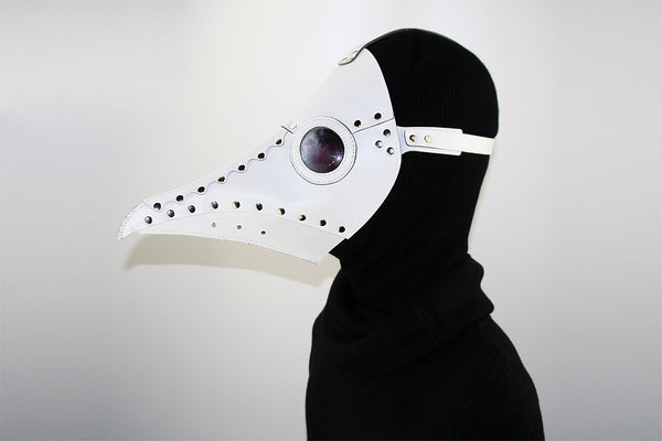 DEEPKEE original nubuck handmade full-grain genuine leather cowhide bag Fancy Plague Doctor Mask Birds Mouth Long Nose Dress Up #HG083