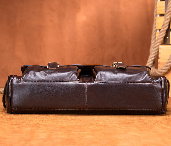 DEEPKEE original nubuck handmade full-grain genuine leather cowhide bag DEEPKEE® HANDMADE LEATHER BRIEFCASE #8942