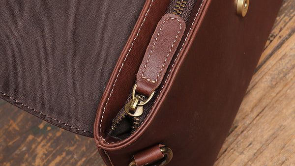 DEEPKEE original nubuck handmade full-grain genuine leather cowhide bag The DEEPKEE Crossbody Messenger Bag #1039