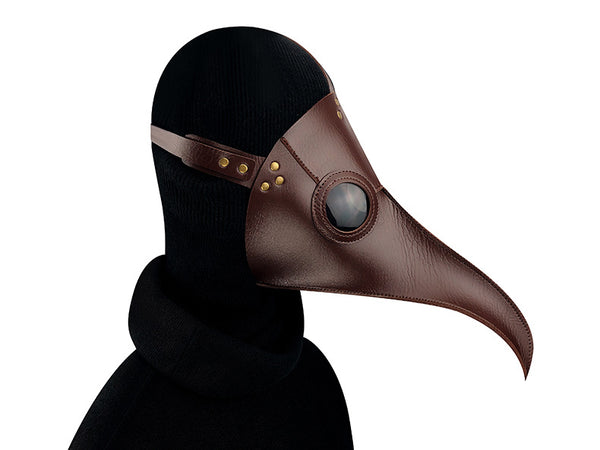 DEEPKEE original nubuck handmade full-grain genuine leather cowhide bag Plague Doctor Bird Mask Long Nose Beak Cosplay Steampunk Costume #FHG107