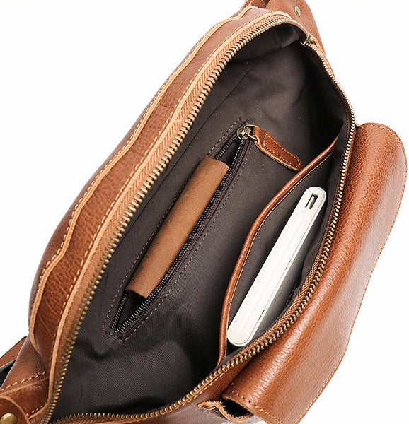 DEEPKEE original nubuck handmade full-grain genuine leather cowhide bag THE FLUTTER SLING HANDBAG No.30021