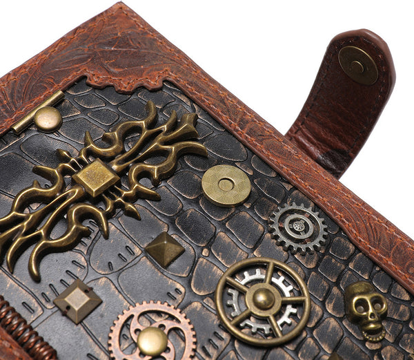 DEEPKEE original nubuck handmade full-grain genuine leather cowhide bag DEEPKEE High-end Embossed Leather Wallet #ZPBG189BN