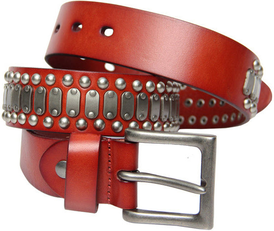 DEEPKEE original nubuck handmade full-grain genuine leather cowhide bag Deepkee Handcrafted Pin Buckle Street Heavy Industry Belt #36392