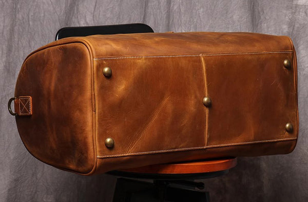 DEEPKEE original nubuck handmade full-grain genuine leather cowhide bag DEEPKEE LEATHER | Kenneth Genuine Leather Cross Duffel Bag No.30020