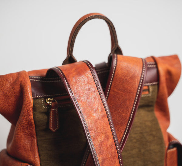 DEEPKEE original nubuck handmade full-grain genuine leather cowhide bag DEEPKEE leather handmade backpack 2017982