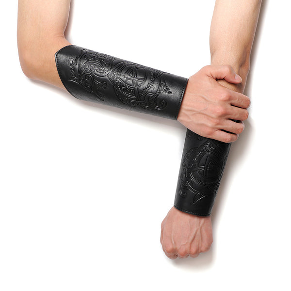 DEEPKEE original nubuck handmade full-grain genuine leather cowhide bag DEEPKEE Embossed Wristguard Knight's Wristguard Armband  FAS051