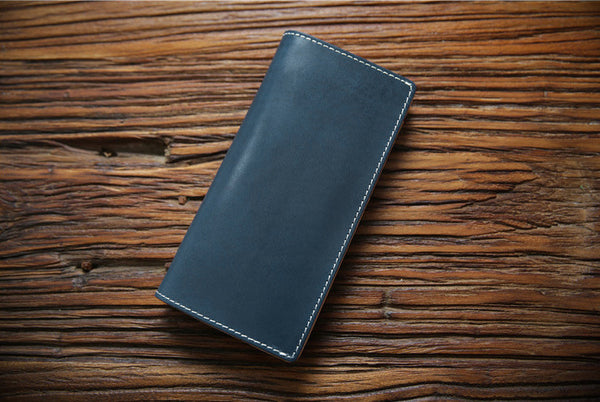 DEEPKEE original nubuck handmade full-grain genuine leather cowhide bag Handmade Personalized harley Leather Bifold Wallet #125_1