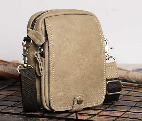 DEEPKEE original nubuck handmade full-grain genuine leather cowhide bag 2 in 1 Shoulder Bag,Genuine Leather Crossbody Waist Belt Bag No.8133
