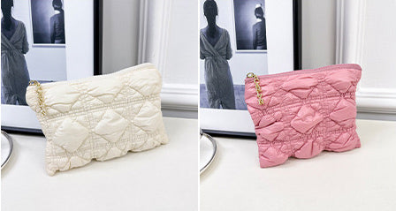 DEEPKEE original nubuck handmade full-grain genuine leather cowhide bag Embroidered Thread Lattice Coin Purse #5807