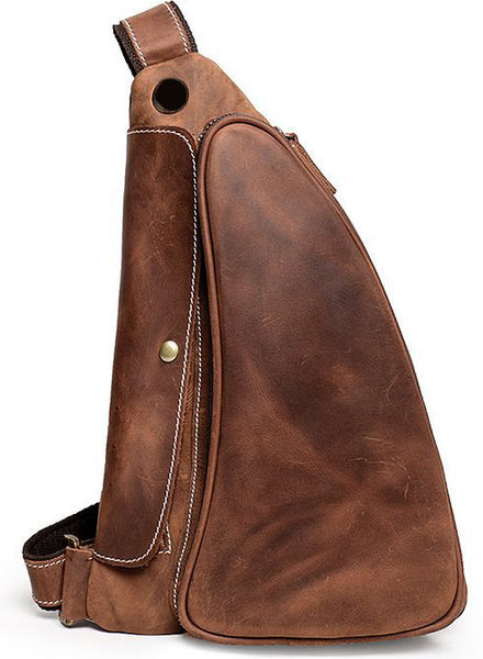 DEEPKEE original nubuck handmade full-grain genuine leather cowhide bag Theodoric Sports shoulder bag No.J090