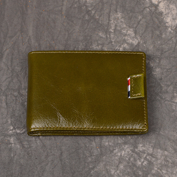 DEEPKEE original nubuck handmade full-grain genuine leather cowhide bag DEEPKEEE HANDMADE | Cowhide Bi-fold Oil Wax Leather Wallet No.188C