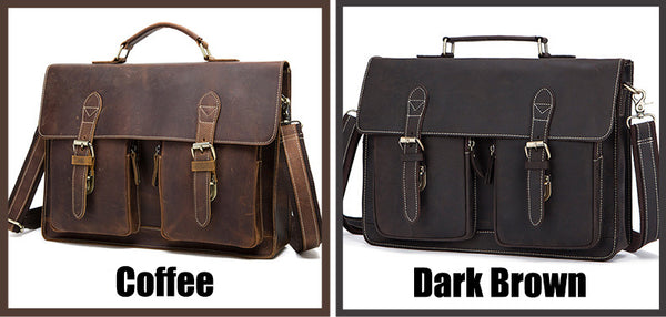 DEEPKEE original nubuck handmade full-grain genuine leather cowhide bag The Classic cowhide men's handbag briefcase #9033