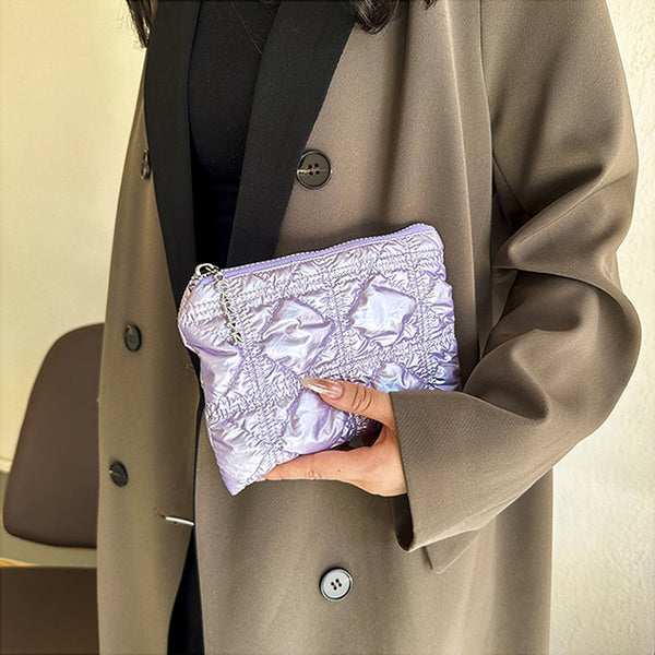 DEEPKEE original nubuck handmade full-grain genuine leather cowhide bag Embroidered Thread Lattice Coin Purse #5807