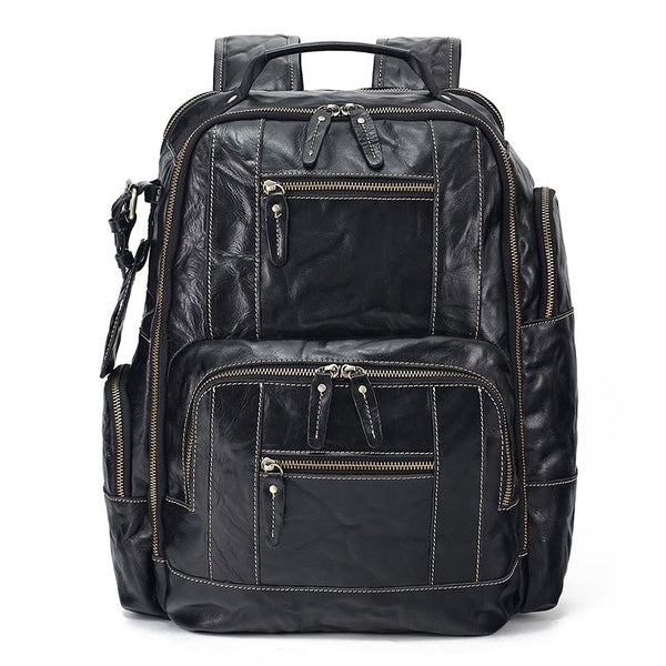 DEEPKEE original nubuck handmade full-grain genuine leather cowhide bag The Standard 15.6” Backpack #6597
