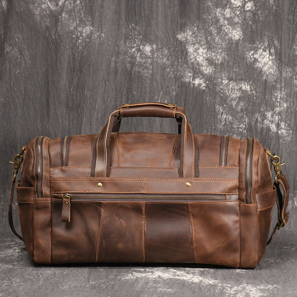 DEEPKEE original nubuck handmade full-grain genuine leather cowhide bag The Cambridge Travel Luggage Bag #0571-1