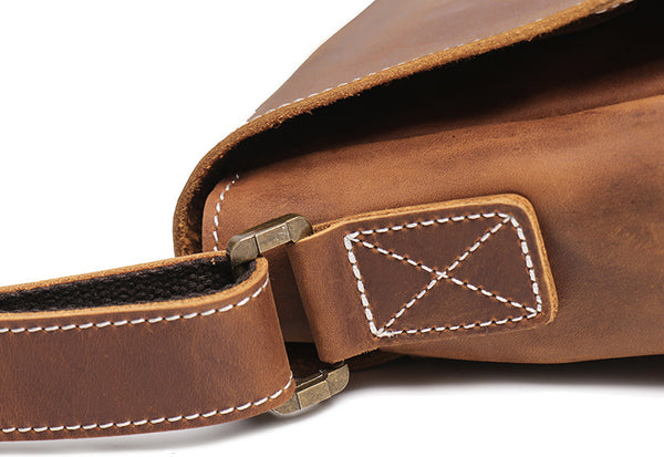 DEEPKEE original nubuck handmade full-grain genuine leather cowhide bag BASIS COWHIDE LEATHER MESSENGER BAG #30166