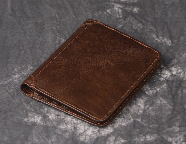 DEEPKEE original nubuck handmade full-grain genuine leather cowhide bag DEEPKEE HANDMADE | Oiled leather Trifold Wallet No.190