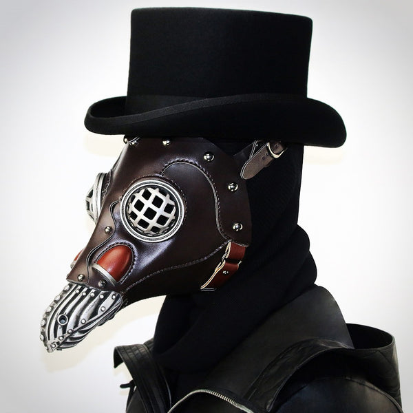 DEEPKEE original nubuck handmade full-grain genuine leather cowhide bag Steampunk Plague Bird Beak Doctor Mask #HG104