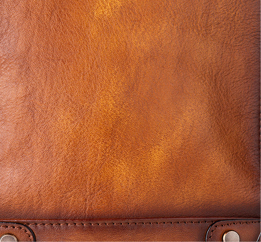 DEEPKEE original nubuck handmade full-grain genuine leather cowhide bag Square Roomy Messenger Bag #13522