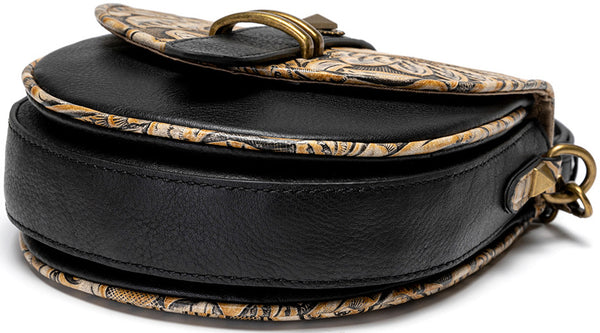 DEEPKEE original nubuck handmade full-grain genuine leather cowhide bag Deepkee Niche Designs Cowhide Shoulder Messenger Embossed Bag #ZPBG188BK