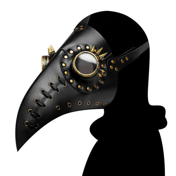 DEEPKEE original nubuck handmade full-grain genuine leather cowhide bag Steampunk Beak Mask Headdress Prom Holiday Party Supplies Punk Leather Masks #FPBM013