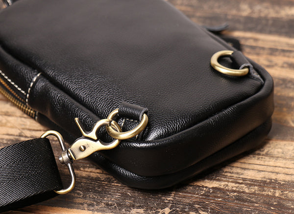 DEEPKEE original nubuck handmade full-grain genuine leather cowhide bag Freddie Chest Bag No.4018