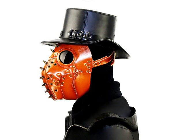 DEEPKEE original nubuck handmade full-grain genuine leather cowhide bag DEEPKEE Gothic Steampunk Pumpkin Devil Mask #FHG65010