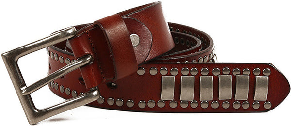 DEEPKEE original nubuck handmade full-grain genuine leather cowhide bag Deepkee Handcrafted Cowhide Studded Belt #655759